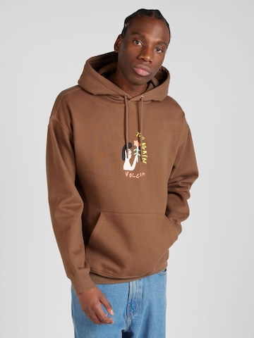 Volcom - Sweatshirt 'ARTHUR' em castanho: frente