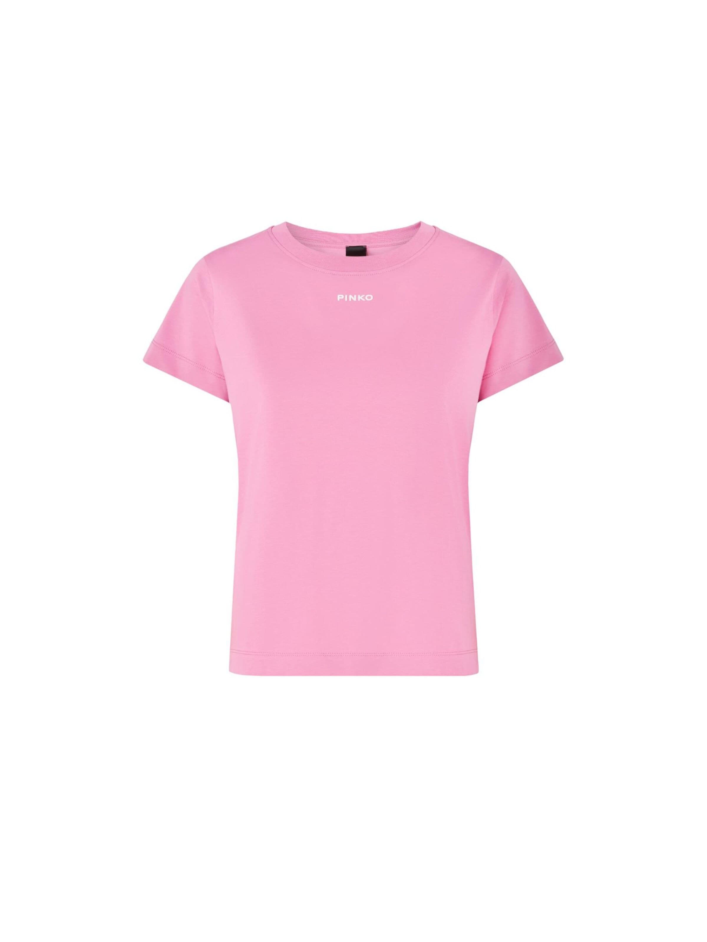 PINKO Shirt 'BASICO T-SHIRT JERSEY LOGO STAMPA SPESSORATA' in Pink: front