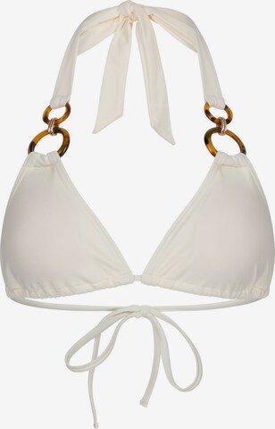 Moda Minx Triangle Bikini Top in White: front