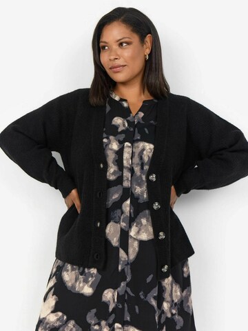 Wasabi Concept Gebreid vest 'Tonja 12' in Zwart: voorkant