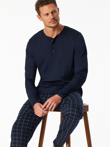 SCHIESSER Pajamas long ' Fine Interlock ' in Blue