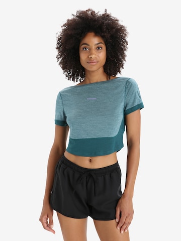 ICEBREAKER - Camisa funcionais 'ZoneKnit' em verde: frente