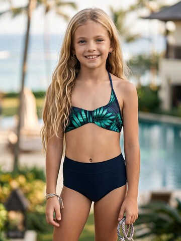 La V Triangel Bikini in Blauw: voorkant