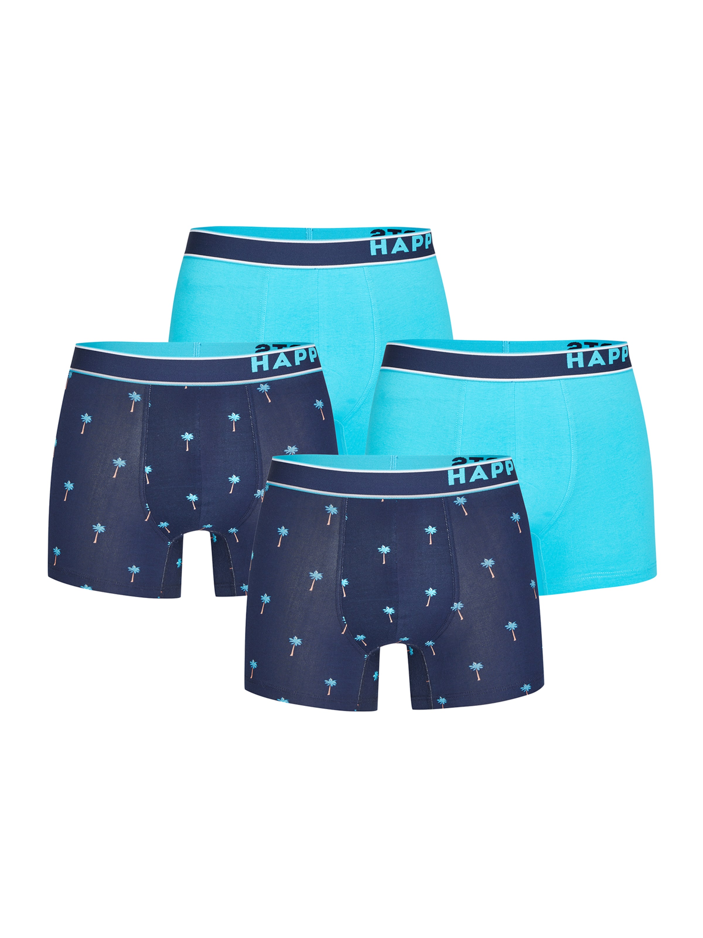 Happy Shorts - Calzoncillo boxer 'Palms' en azul: frente