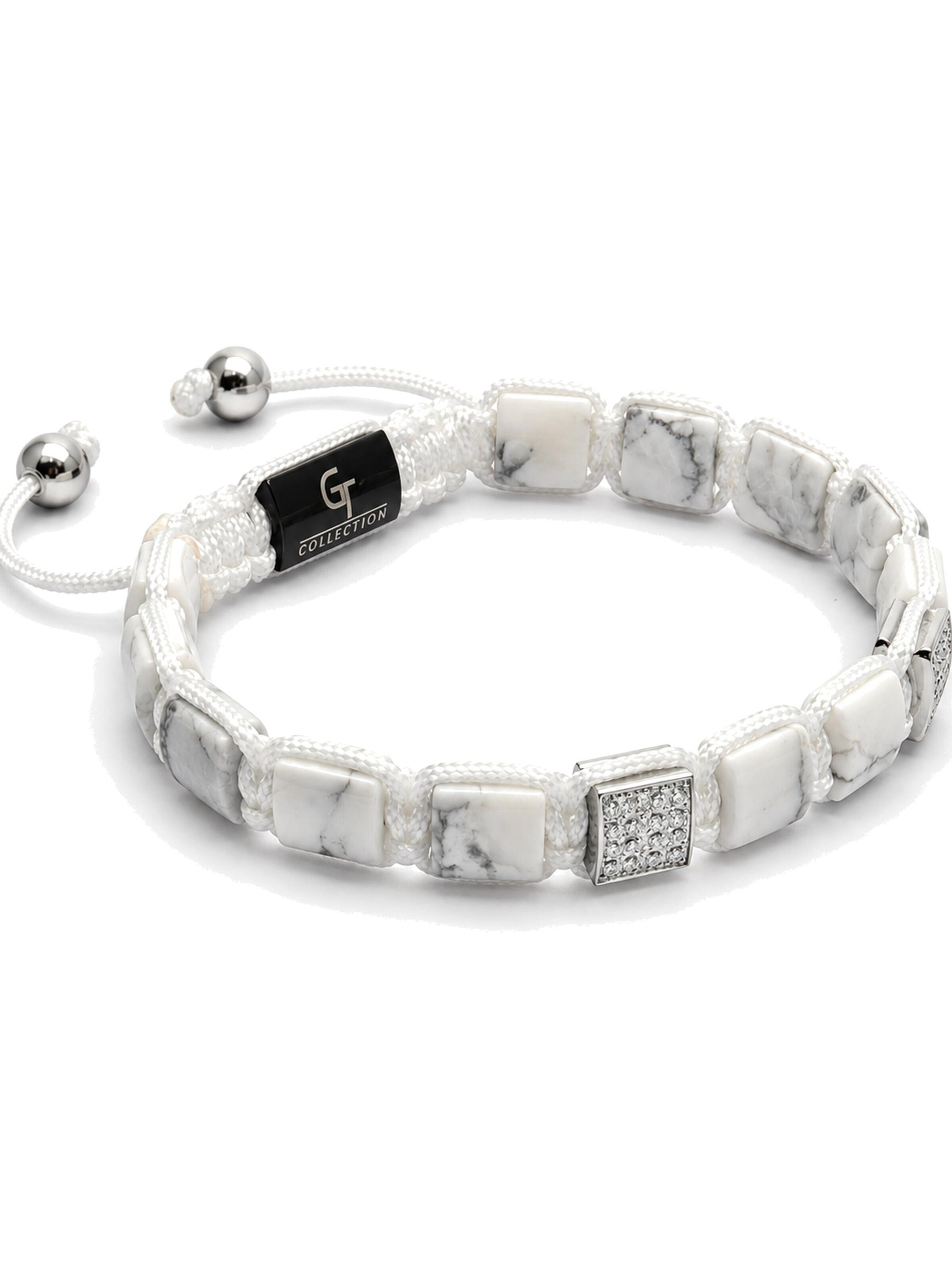 GT Collection Bransoletka 'Flat-Bead' w kolorze biały