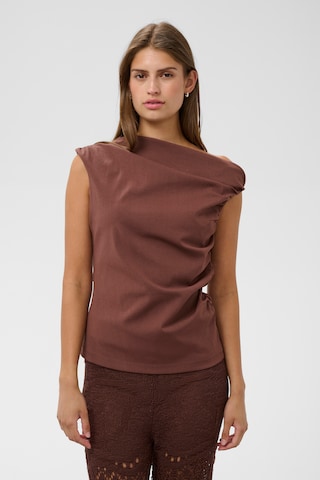 SOAKED IN LUXURY Bluse 'SLEirlys' i brun: forside