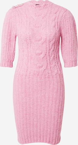 River Island Πλεκτό φόρεμα σε ροζ: μπροστά