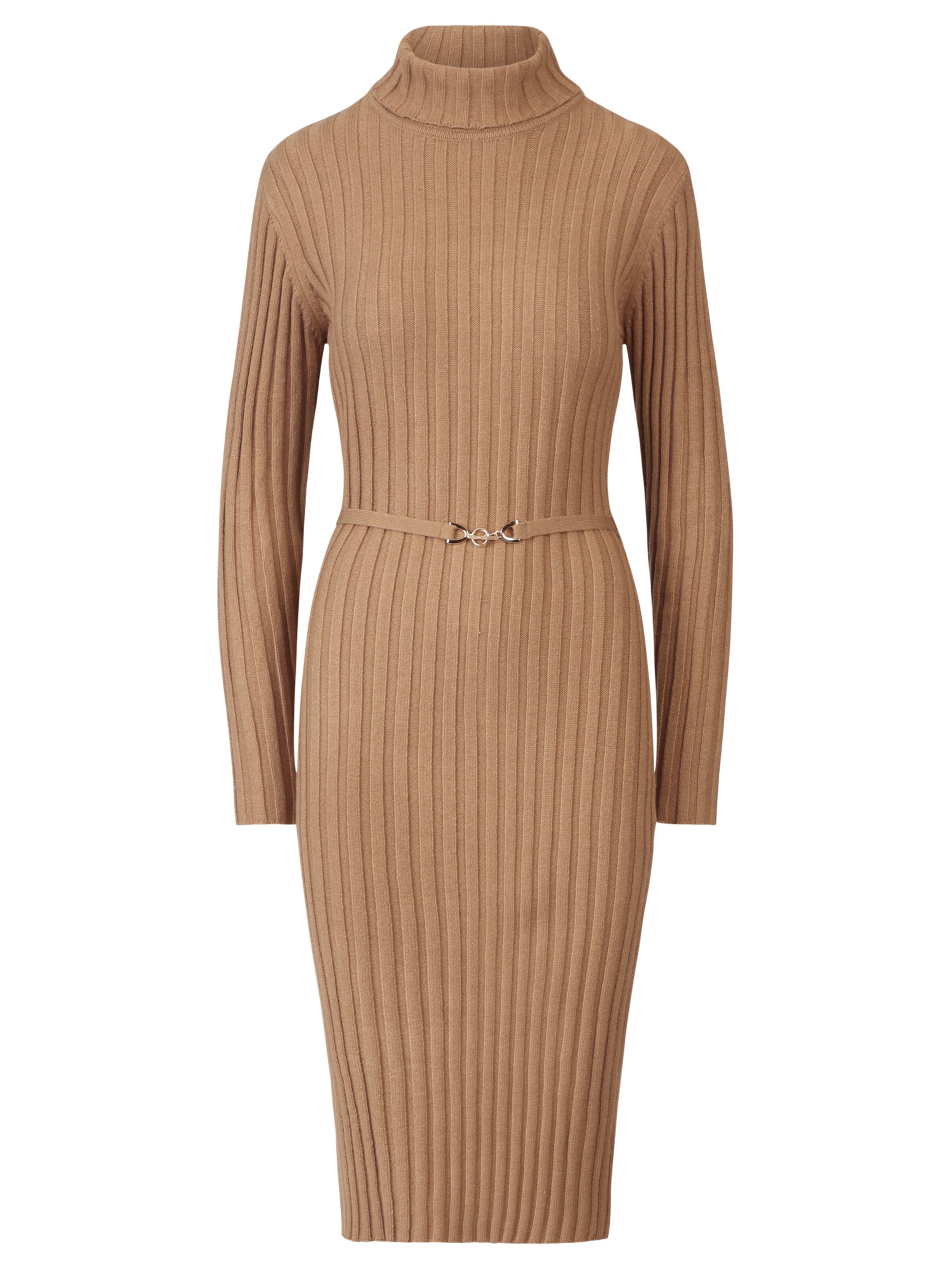 APART Knitted dress in Brown: front