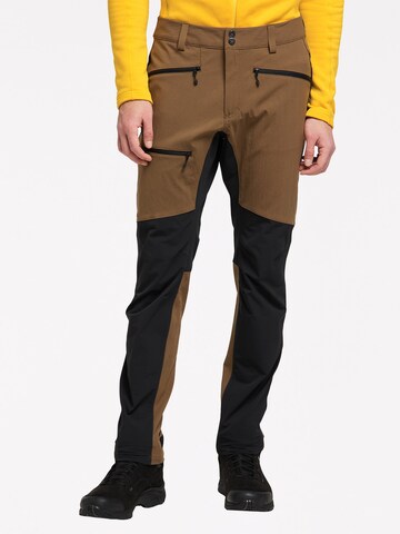 Haglöfs Slim fit Outdoor Pants 'Rugged Flex' in Brown: front