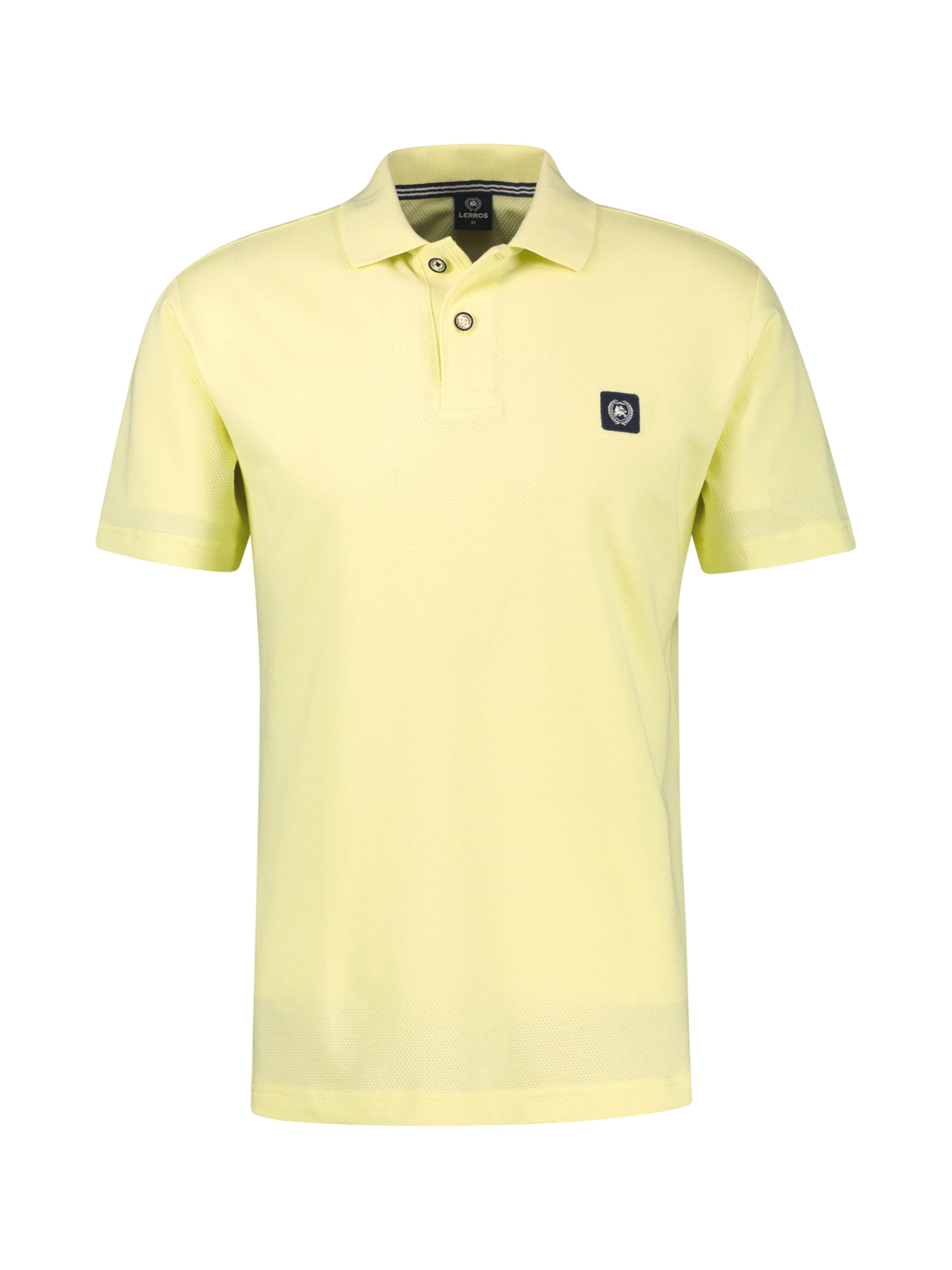 LERROS Maskulines Poloshirt aus Baumwolle mit griffiger Struktur in Gelb: Vorderseite