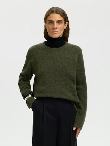 Pullover 'SLWLULU' di SELECTED in verde: frontale