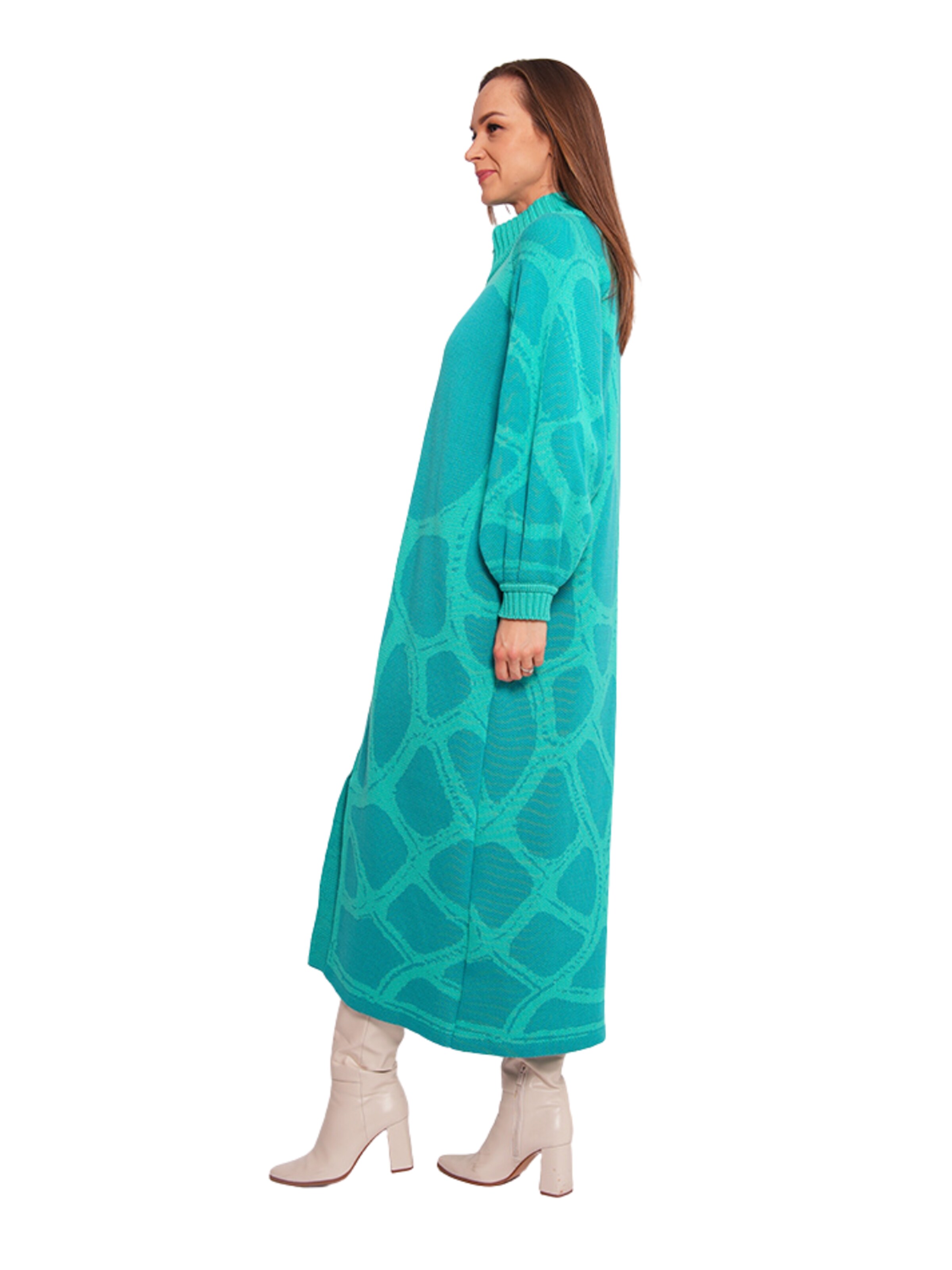 Csillag Zsuzsi - Abrigo de punto 'Bohemia' en verde