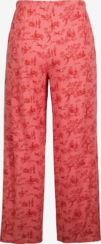 Ulla Popken Wide leg Pajama Pants in Pink