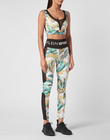 Plein Sport - Skinny Pantalón deportivo en blanco