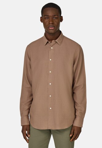 Boggi Milano Regular fit Button Up Shirt in Brown: front
