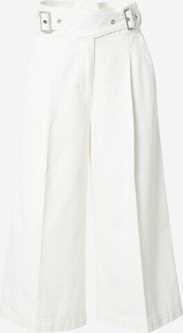 Sisley Wide leg Pleat-front jeans in White: front