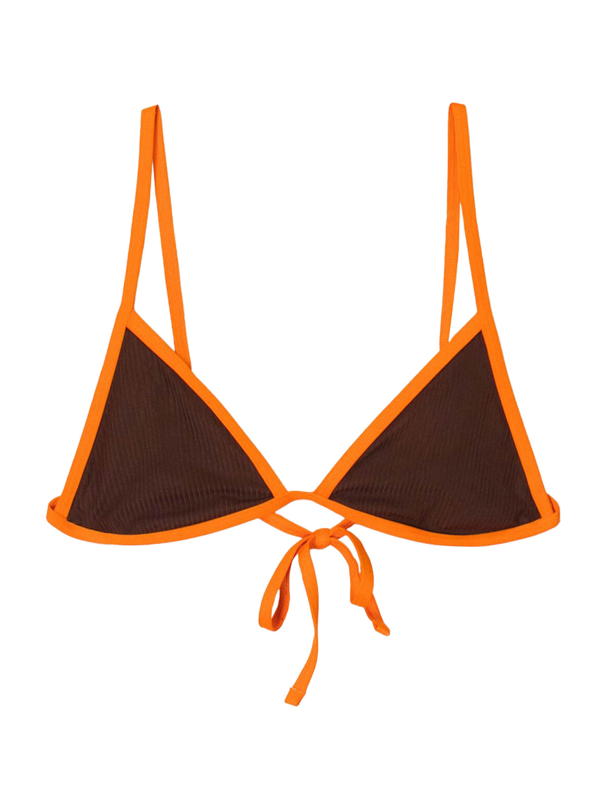 Bershka Bikinitop in braun / dunkelorange, Produktansicht