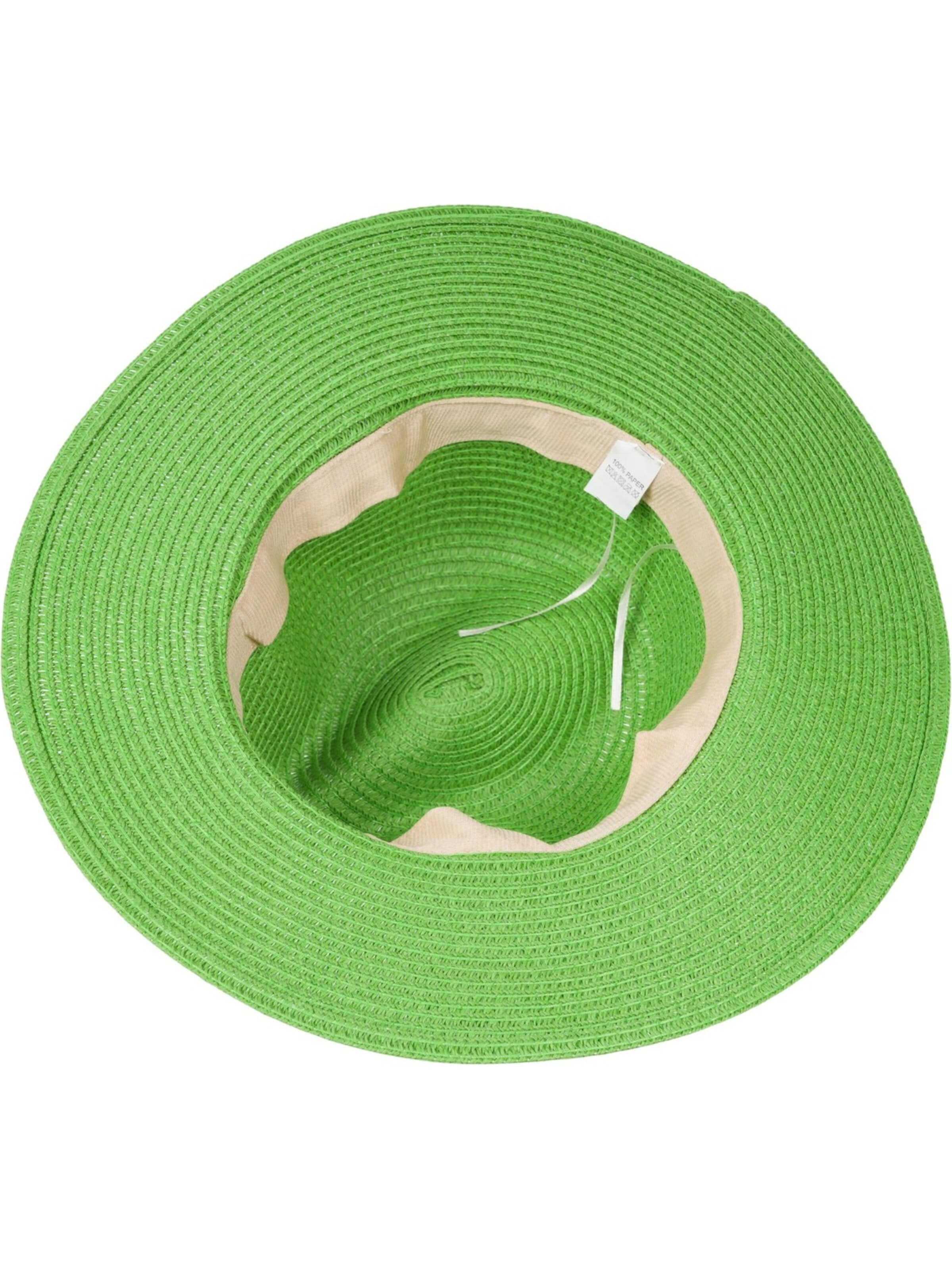 styleBREAKER Hat 'Panama Strohhut Hutband Azteken Muster' in Green