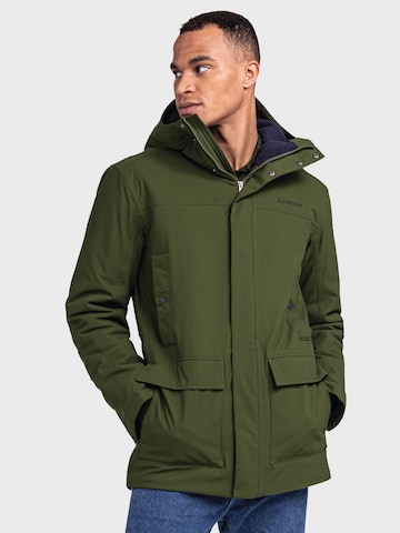 Schöffel Between-seasons parka 'Rotterdam' in Green: front