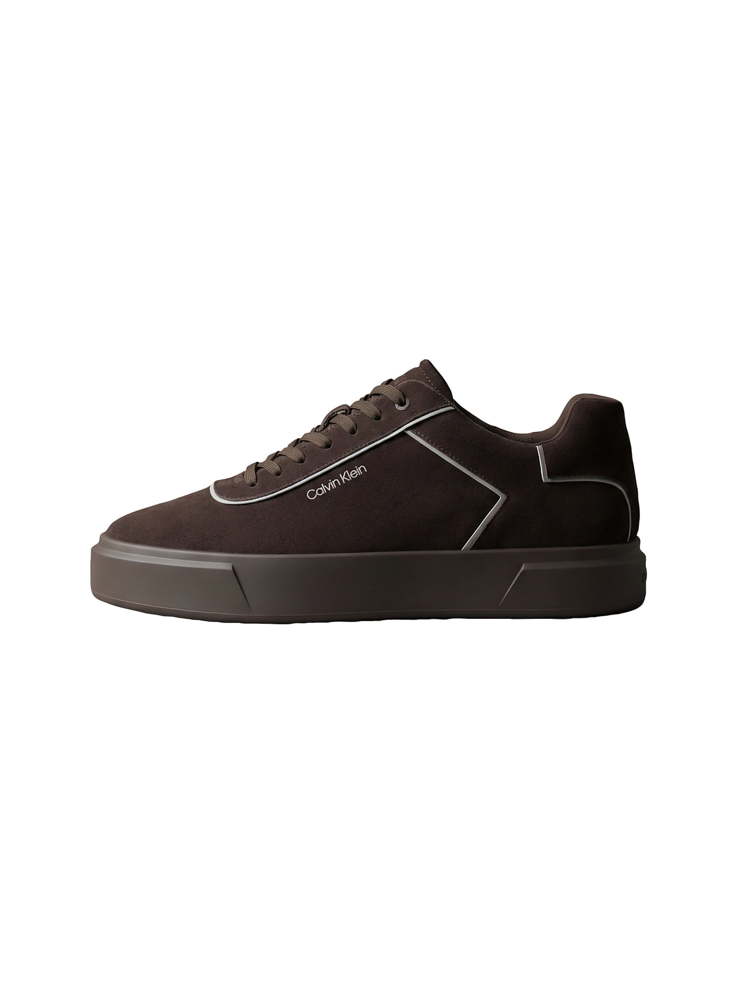 Baskets basses Calvin Klein en marron : devant