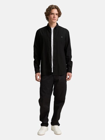 TOM TAILOR DENIM Regular fit Button Up Shirt in Black