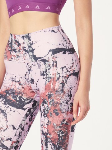 ADIDAS PERFORMANCE Skinny Παντελόνι φόρμας 'Essentials Print' σε λιλά