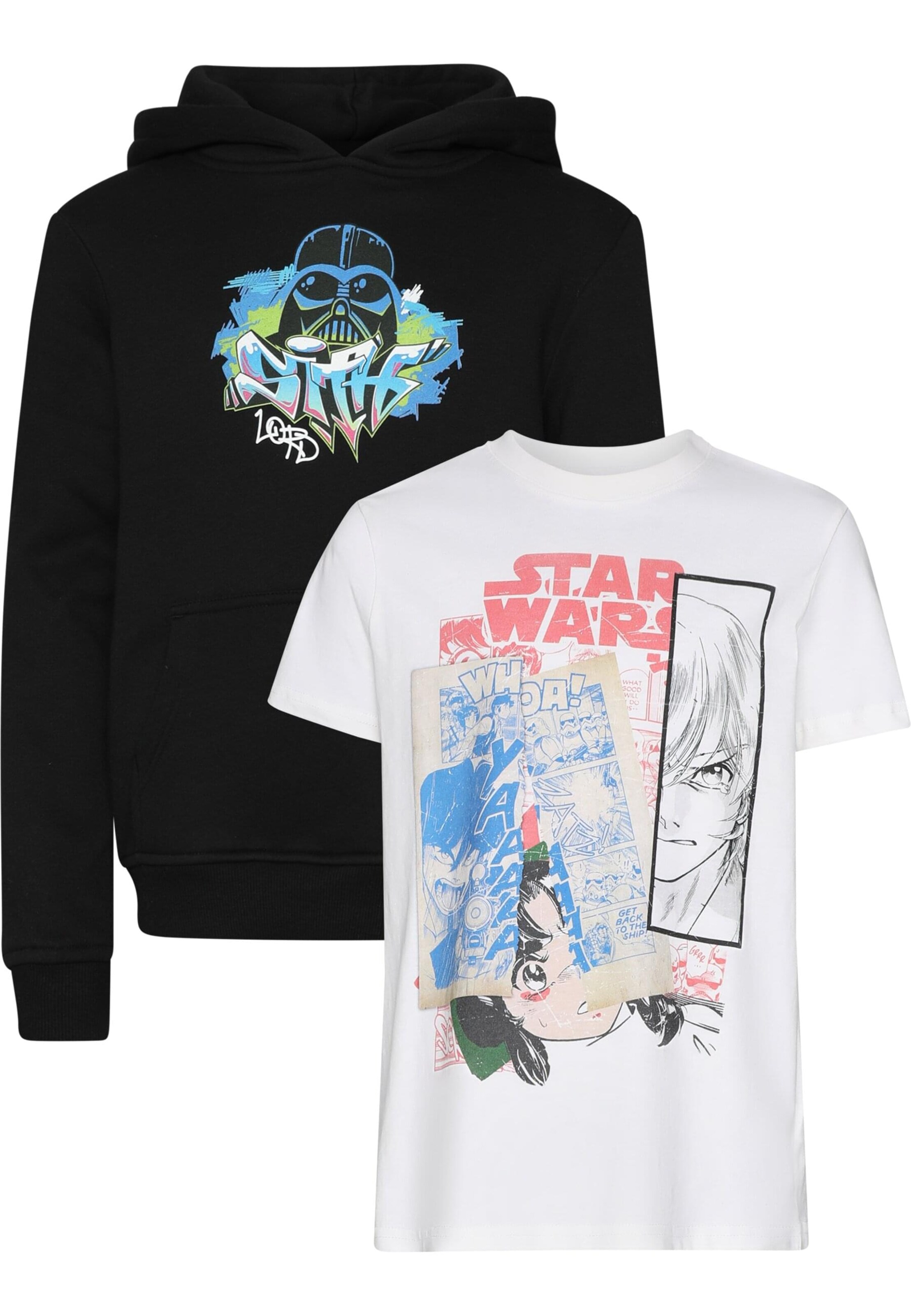 Set 'Star Wars' Mister Tee en noir : devant