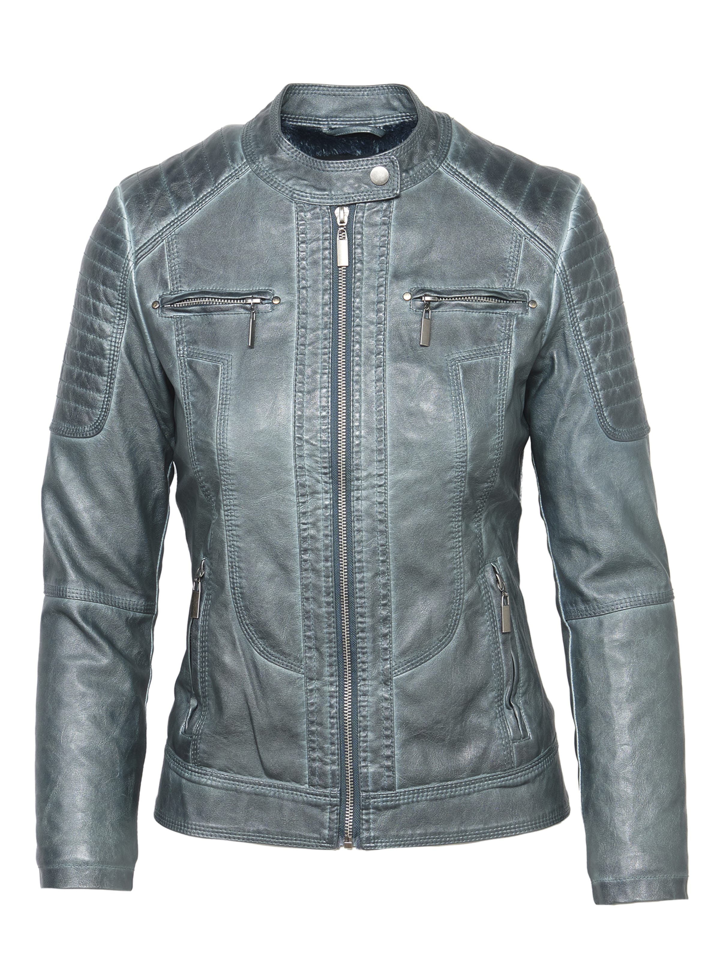 KOROSHI Φθινοπωρινό και ανοιξιάτικο μπουφάν σε μπλε: μπροστά