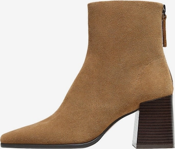 MANGO Booties 'Gilda' in Brown: front