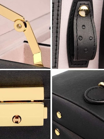 UNIQ Beauty Skladovanie šperkov 'Nellia Jewellery Box – Lockable Organiser with Mirror & 2 Drawers (Black)' - Čierna