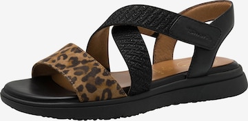 Sandales Tamaris en noir : devant