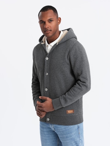 Ombre Sweatvest 'OM-SSZP-0186' in Grijs