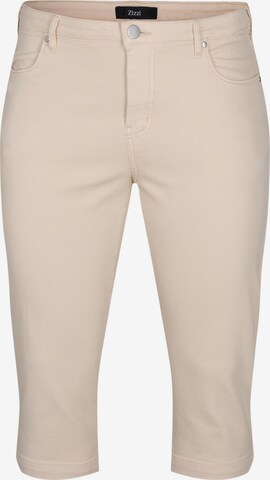 Zizzi Jeans 'Emily' in Beige: voorkant