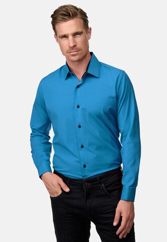 Rusty Neal Slim Fit Hemd in Blau: Vorderseite