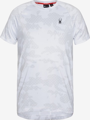 T-Shirt fonctionnel Spyder en blanc : devant