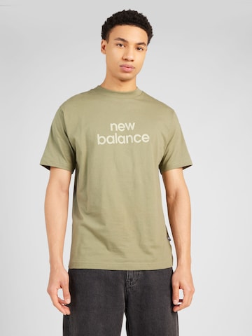 T-Shirt 'Linear' new balance en vert : devant