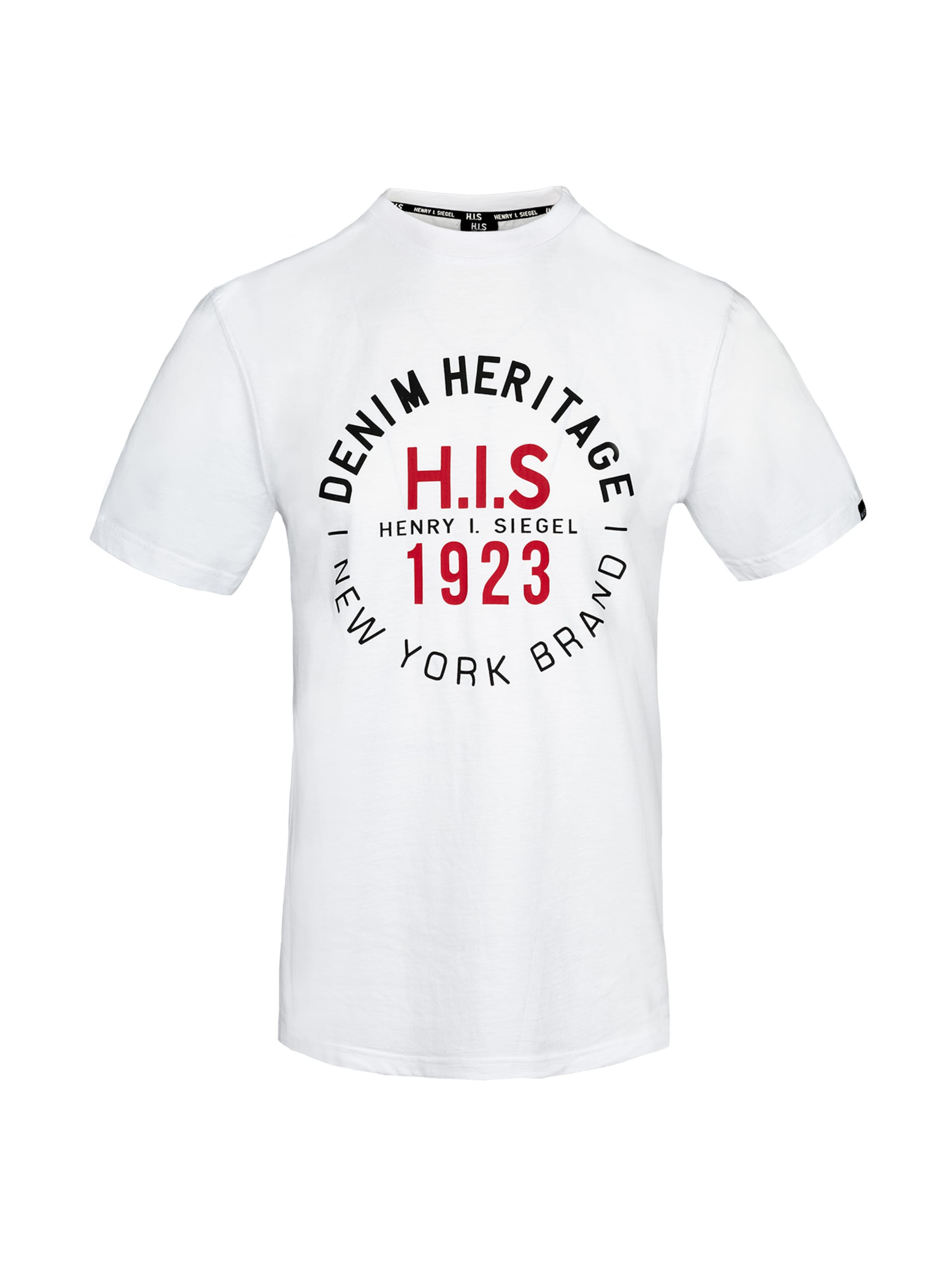 H.I.S Shirt ' Denim Heritage Big Logo ' in White: front