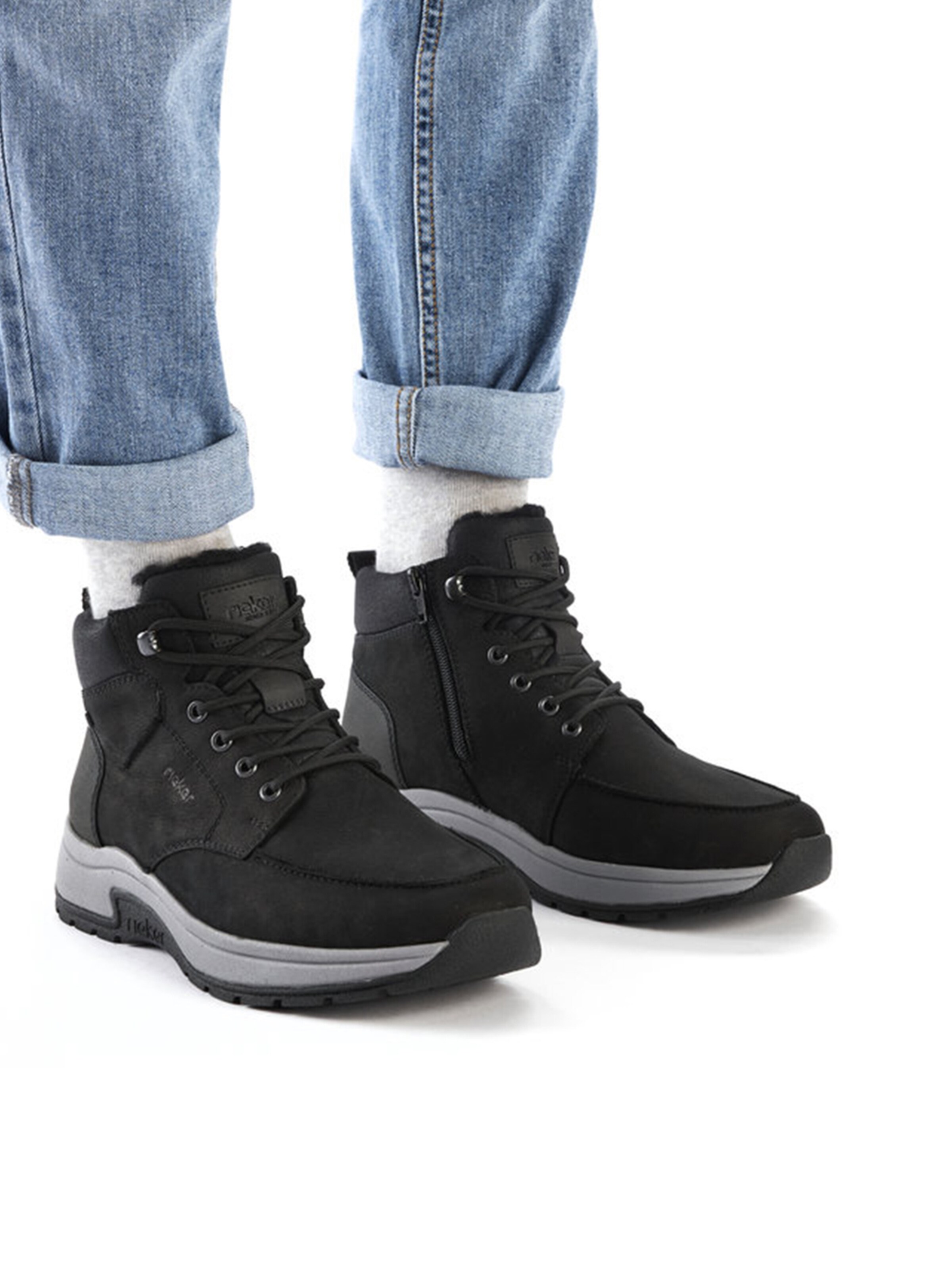 Bottines à lacets Rieker en noir