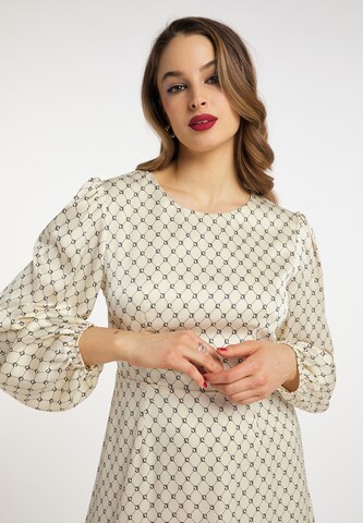 Abito camicia di faina in beige