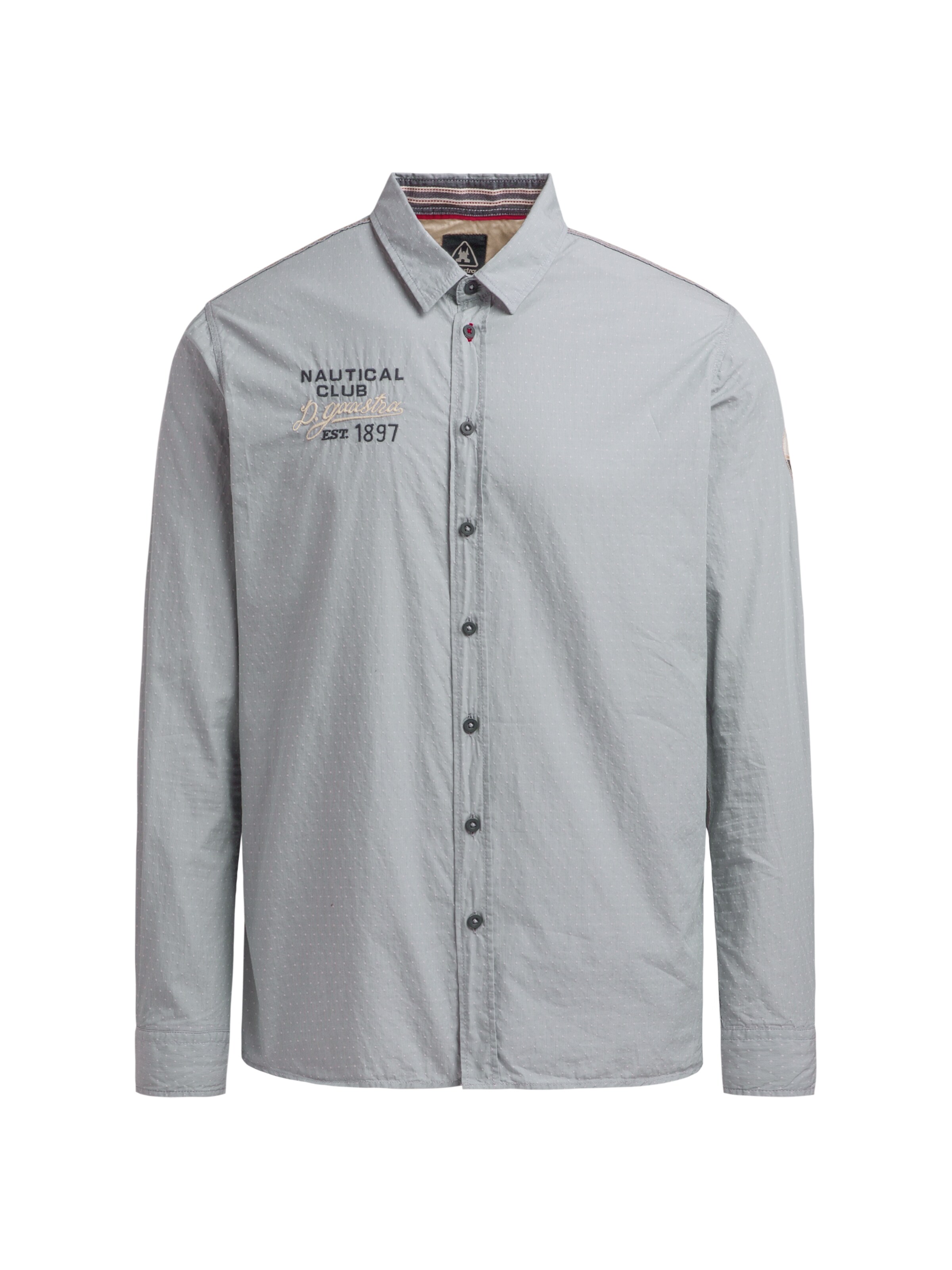 Gaastra Regular Fit Langarmhemd mit Dobby-Webstruktur in Blau: Vorderseite