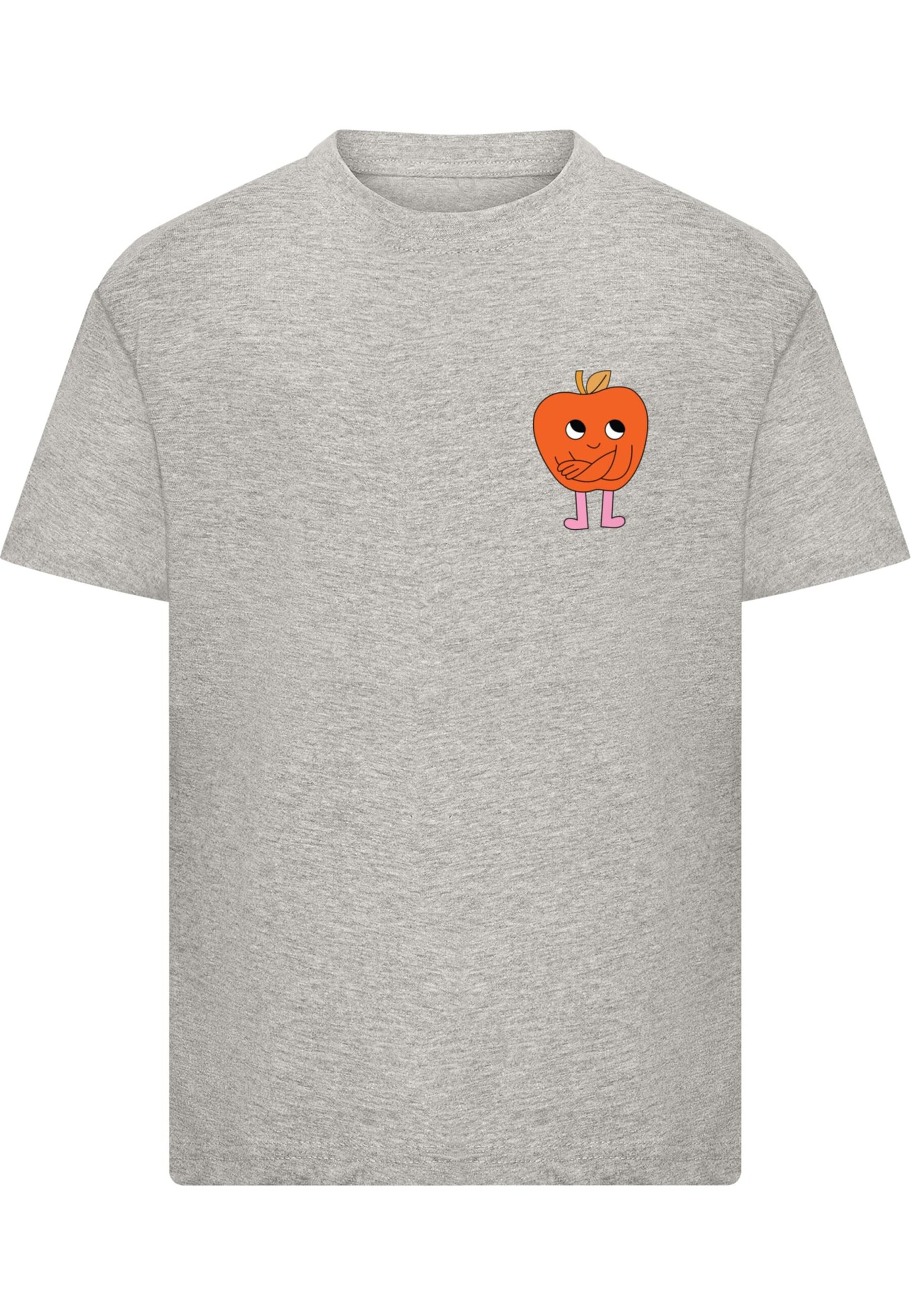 Merchcode Shirt 'Apple' in Grijs: voorkant