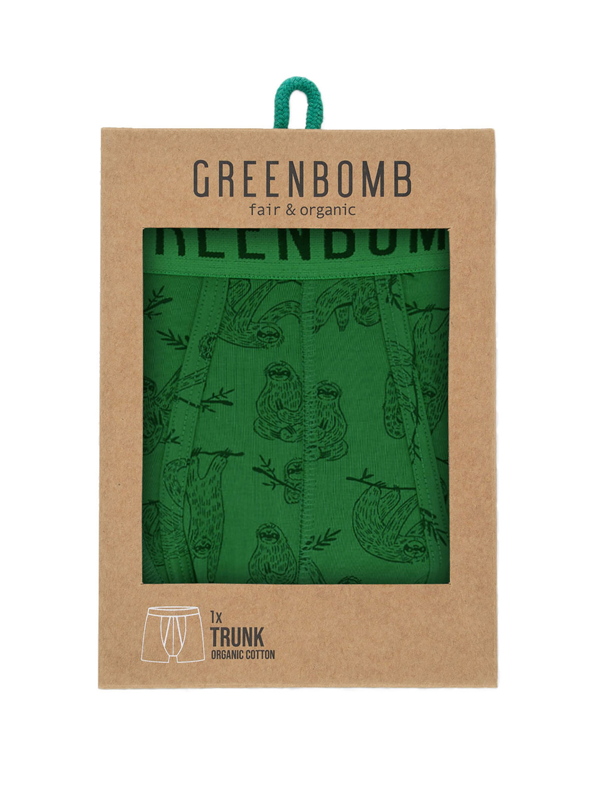 GREENBOMB Boxershorts 'Animal Sloth Hang' in Groen