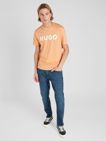 HUGO Majica 'Dulivio' | oranžna barva