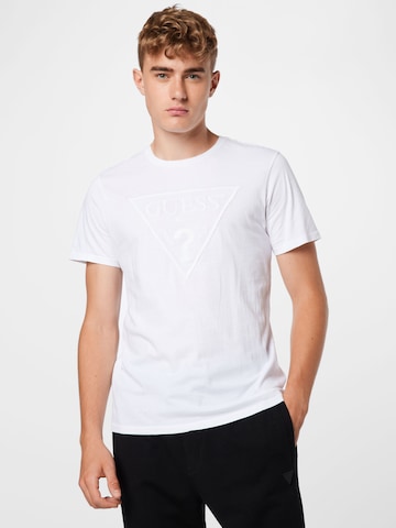 GUESS - Camiseta en blanco: frente