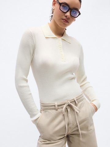 MSCH COPENHAGEN Szeroka nogawka Jeansy 'Lio' w kolorze beżowy