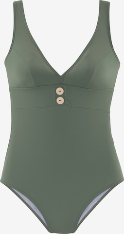 VIVANCE Triangle Swimsuit in Green: front