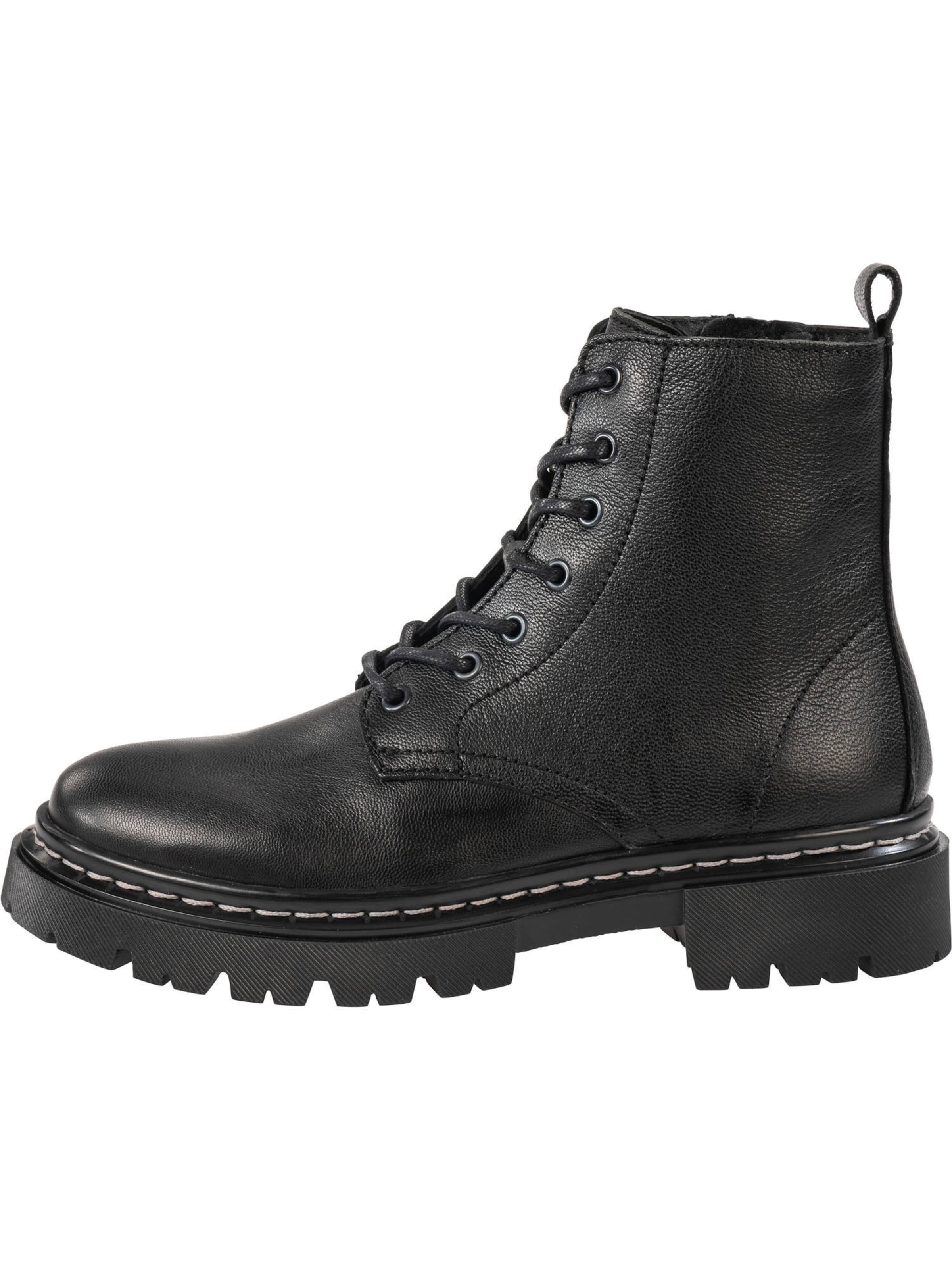 Palado Schnürstiefelette 'Kea' in Schwarz: Vorderseite