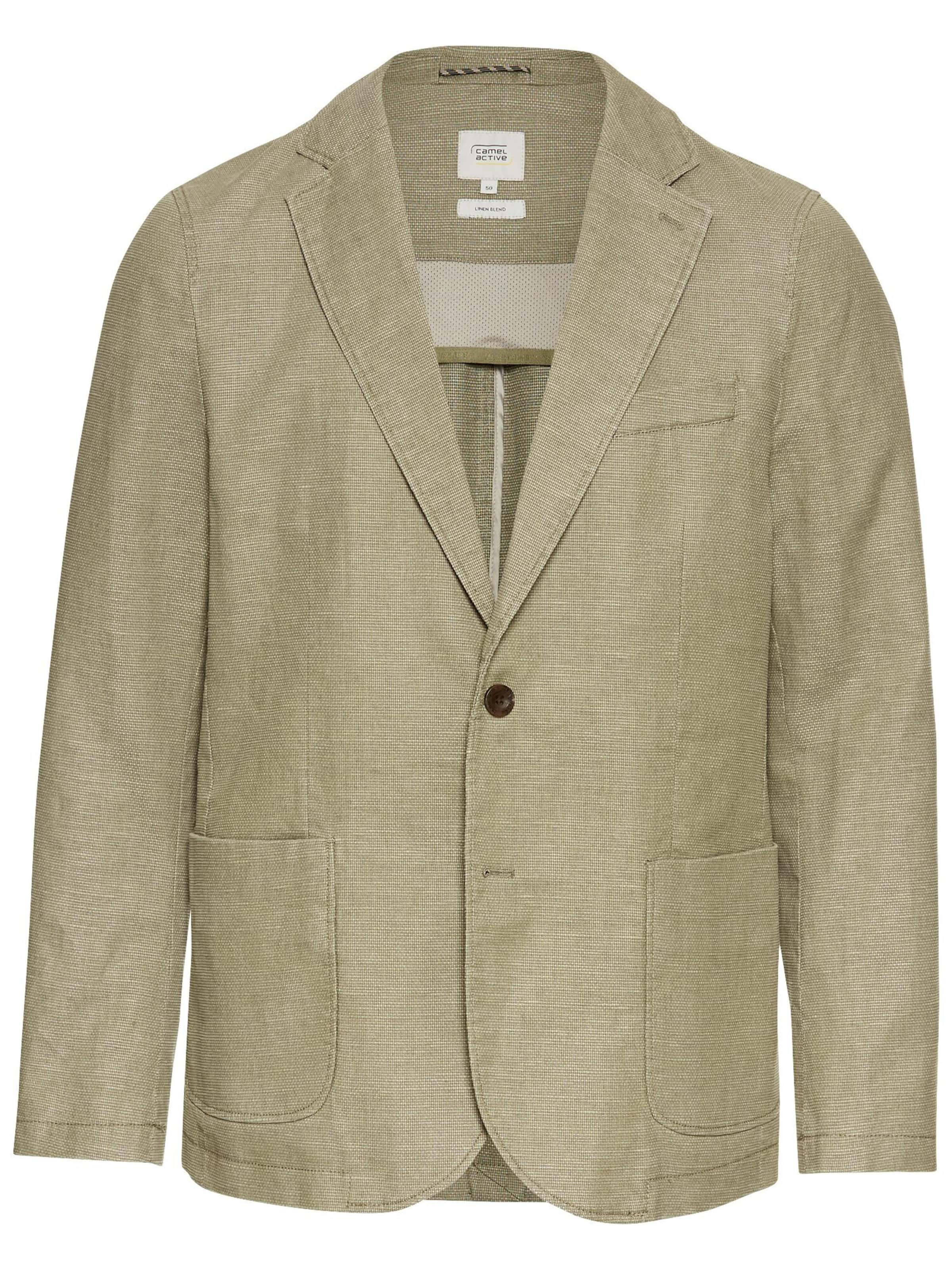 CAMEL ACTIVE Regular Fit Freizeitblazer mit 2-Knopf-Verschluss in Grün: Vorderseite
