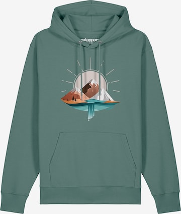 Felpa 'Sunrise & Lake' di Watapparel in verde: frontale