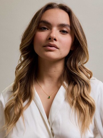 LUUK LIFESTYLE Kette 'LUUK LIFESTYLE Halskette "Kristall Dunkelgrün"'‌‌ in Gold: Vorderseite